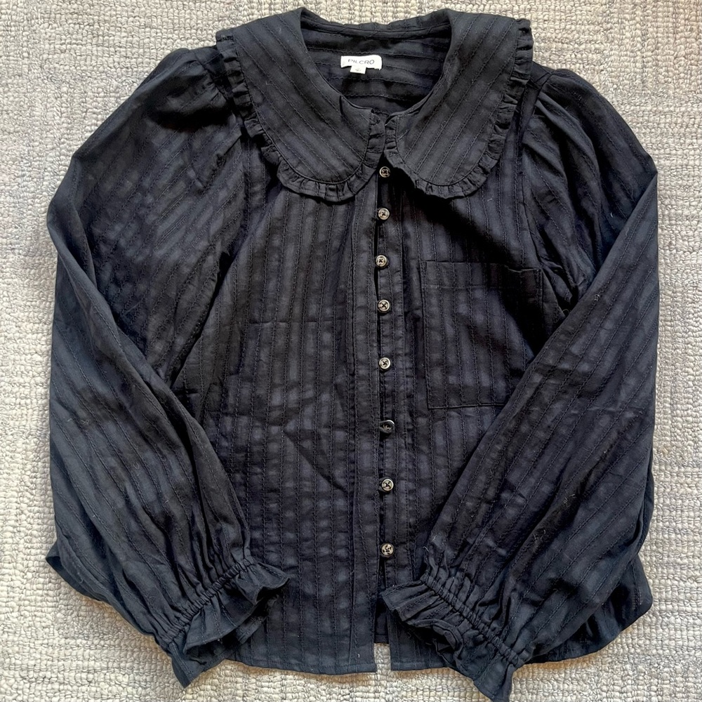 The Keira Collared Button-Front Blouse by Pilcro: Long-Sleeve Edition